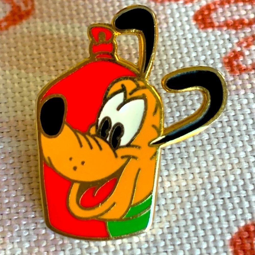 Disney Pluto Face head Red Jug Bottle Pin SMALL